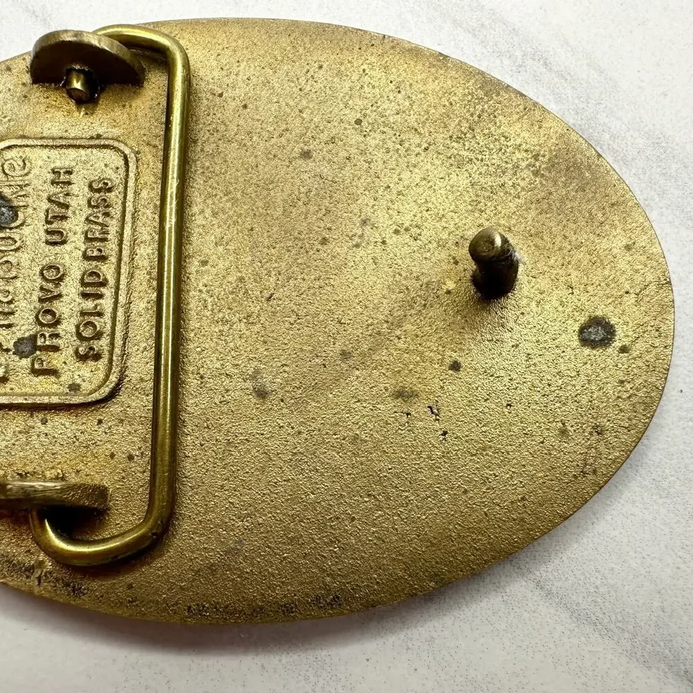 Vintage Dyna Buckle CEI Environmental Services Solid Brass Belt Buckle ✨